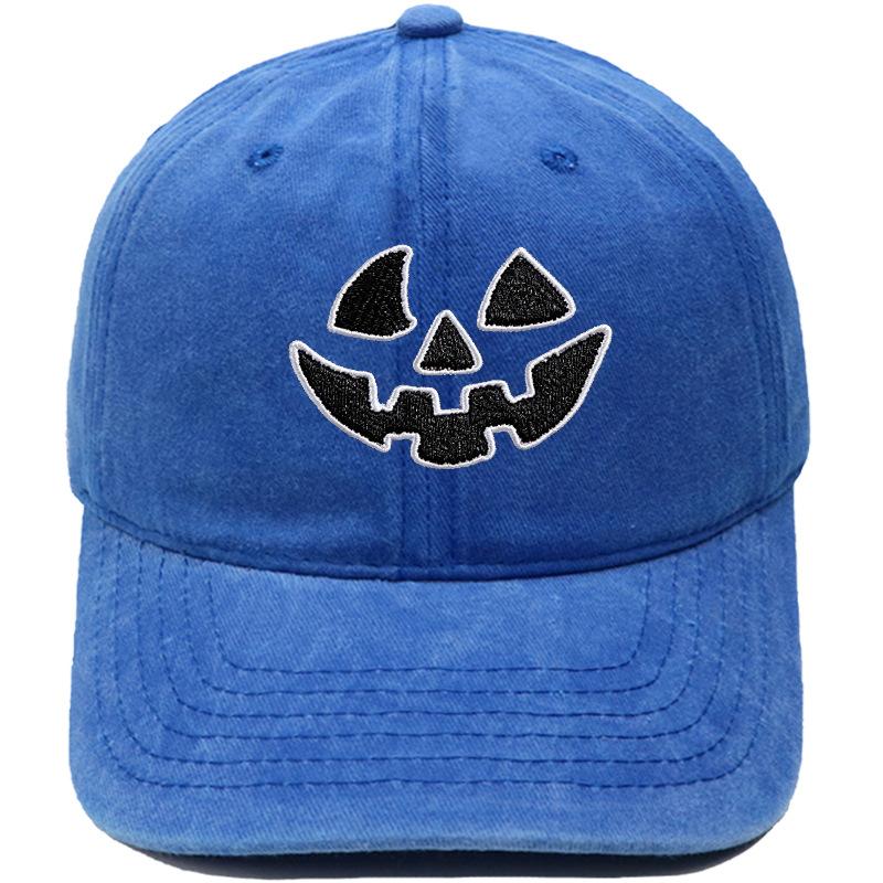 Halloween pumpkin grimace embroidered baseball cap European and American washed retro jack lamp holiday casual dad hat