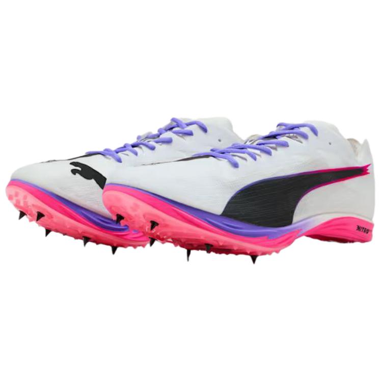 Puma EvoSPEED Nitro Elite 3 Mid Distance White Fluro Pink Unisex Sneakers Puma-White Puma-Black Fluro-Pink-Pes 312637-01