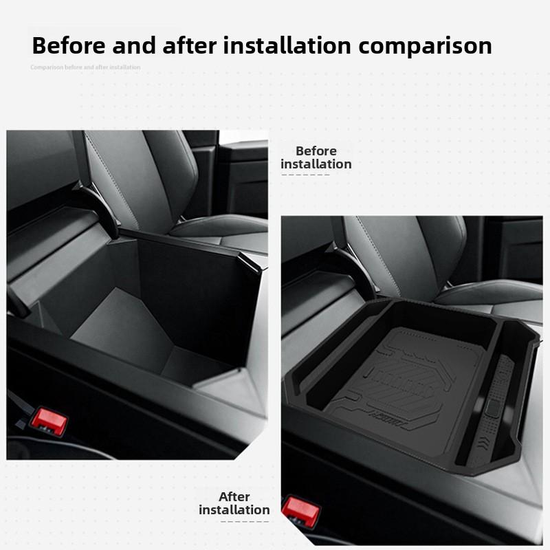 Car Sticker For Tesla Cybertruck Armrest Box Storage Box Central Control Armrest Accessories Tools Car Modification