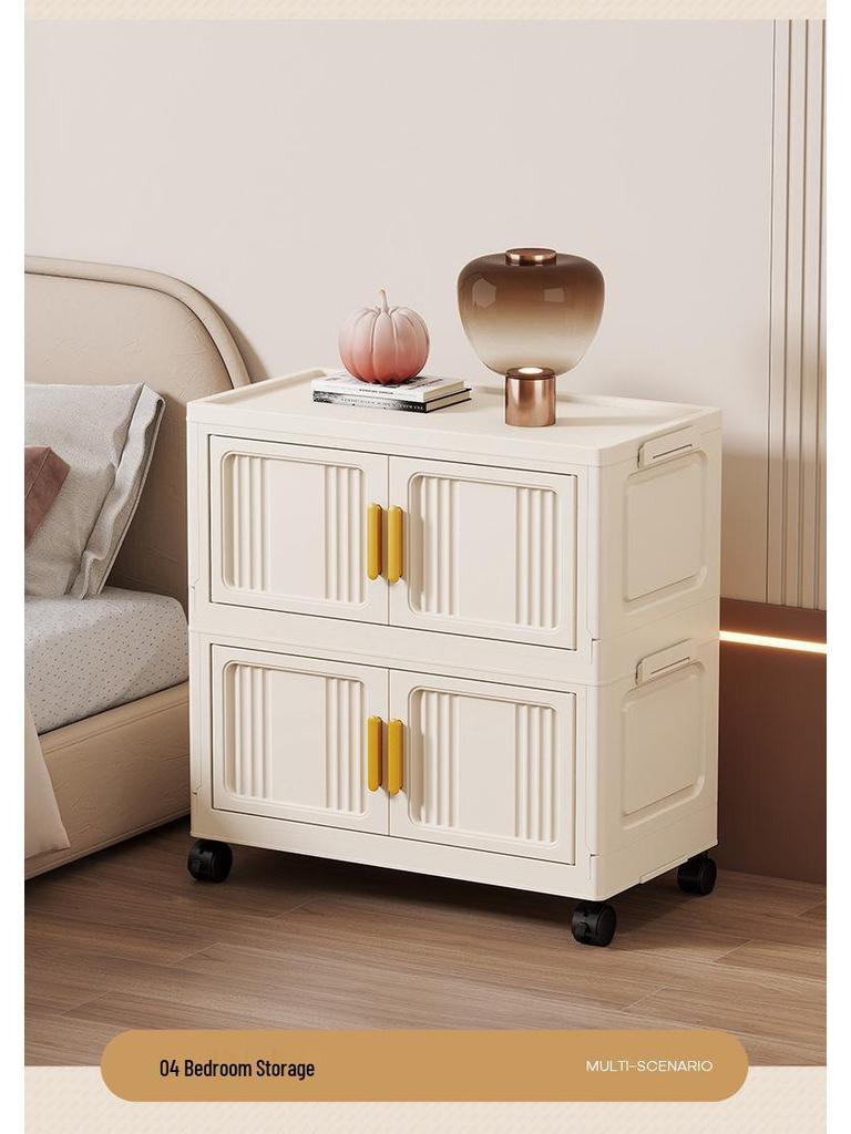 Portable Multi-Layer Folding Storage Cabinet for Kitchen and Living Room