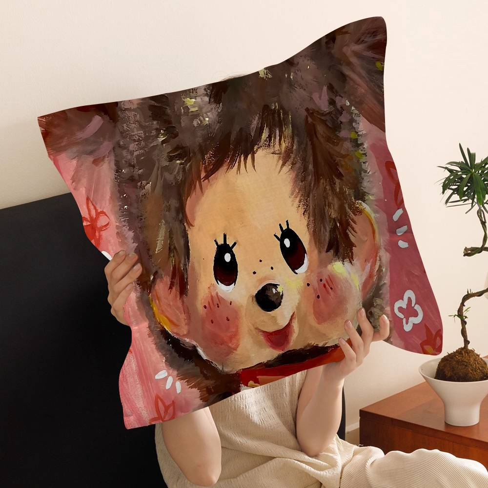 Anime M-Monchhichi Personalizovaný povlak na polštář Dětský pokoj Divoká párty Dekorace Povlak na polštář Dětské narozeniny Sprchový dárek