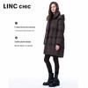 Jinyujie 2025 Winter Women's Hooded Mid-Length Down Jacket