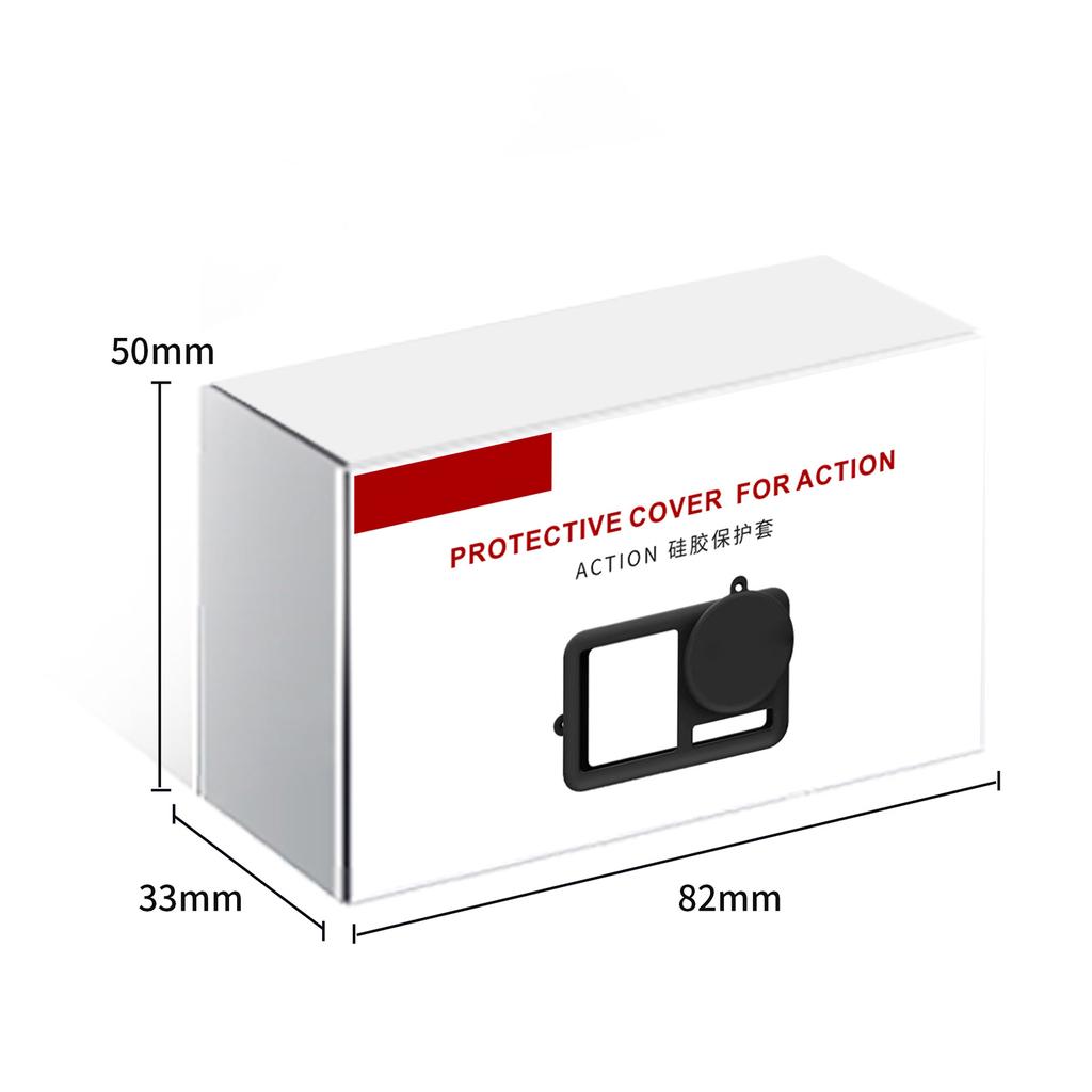 Protective Silicone Case Cover for DJI Action 4/3 Sports Camera Full Coverage Scratch-resistant Protections Sleeve Black