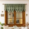 1PC Bohemian Tassel Valance Short Curtain Rod Pocket with Tassel Countryside Half Curtain Wave-Shaped Lace & Jacquard