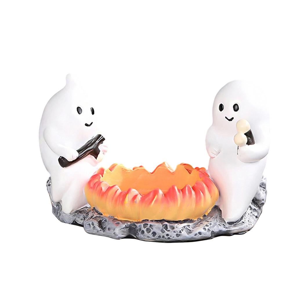 Spooky Halloween Resin Witch Bat Jack-O -Lantern Tealight Holder Table Centerpieces for Home Party Holiday Decorations