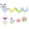 Baby Car Seat Toys 3-6 Months Stroller Toys Infant Fox Spiral Hanging Plush with Music Box BB Squeaker and Rattles Activity Gift