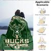 1PC Custom Name Blanket Bucks Team Logo Artwork Flannel blankets Patterns Throw Blanket All-Season Soft Gift for Couch, Bed, Camping, Birthday gifts