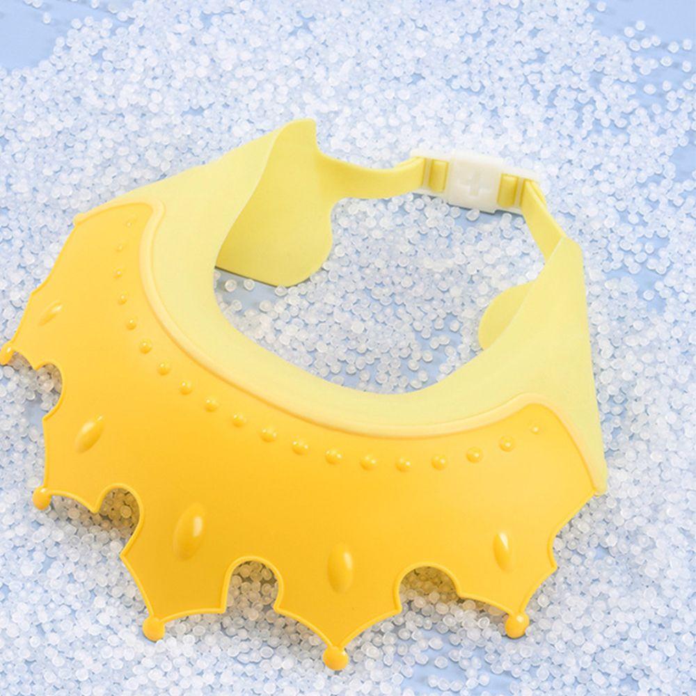 Solid Color Children Shower Cap Shower Head Cover Wash Hair Shield Hat Baby Shampoo Cap Crown Shape