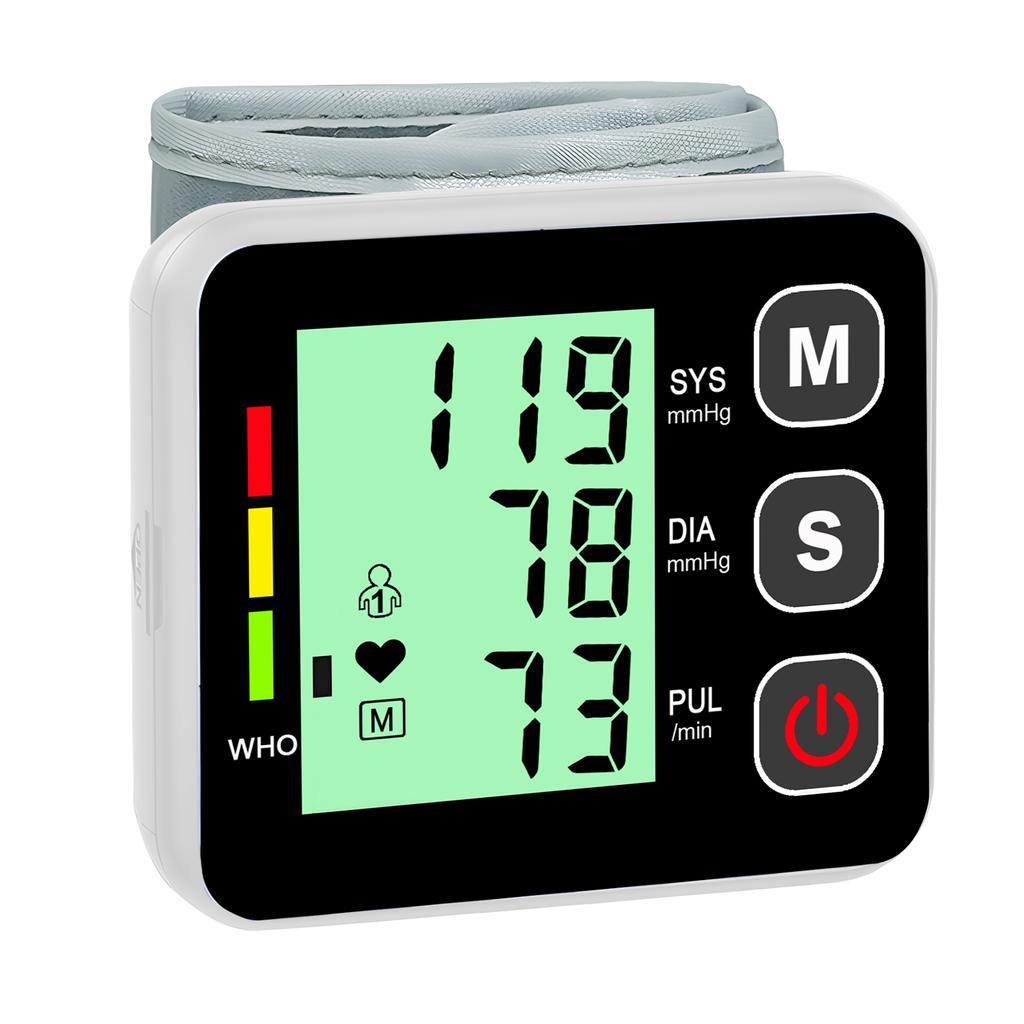 Wrist Digital Blood Pressure Monitor Tensiometer Automatic BP Sphygmomanometer Heart Rate Pulse Meter Health Medical Care