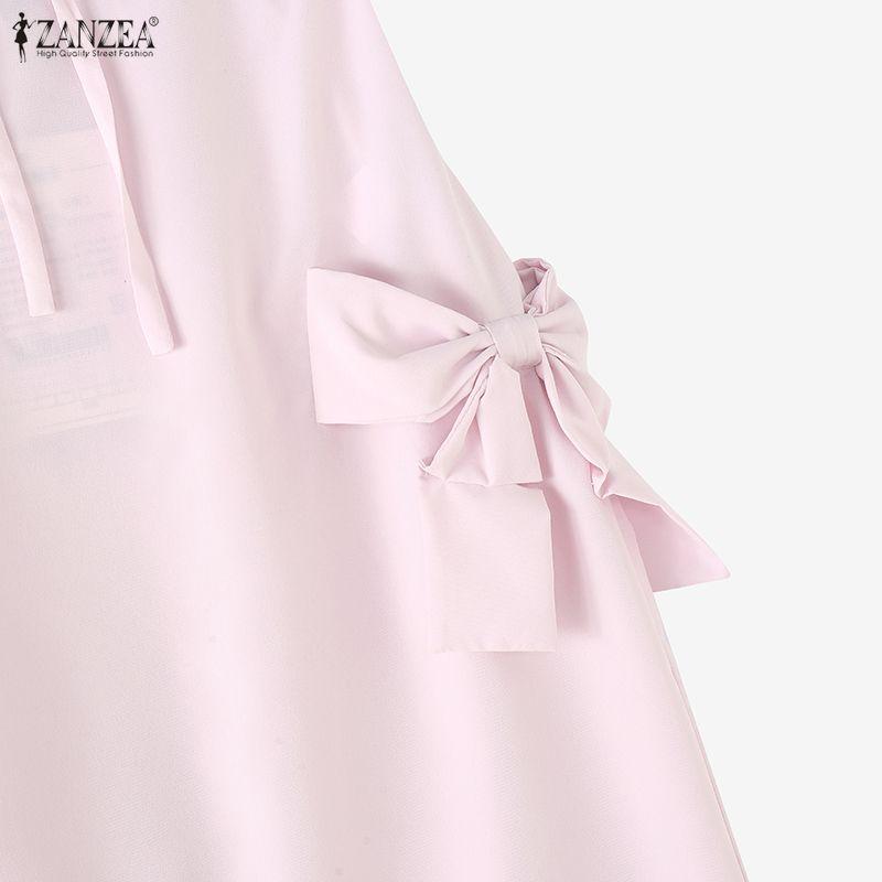 ZANZEA Women Elegant Casual Elastic Waist Solid Color Long Skirts