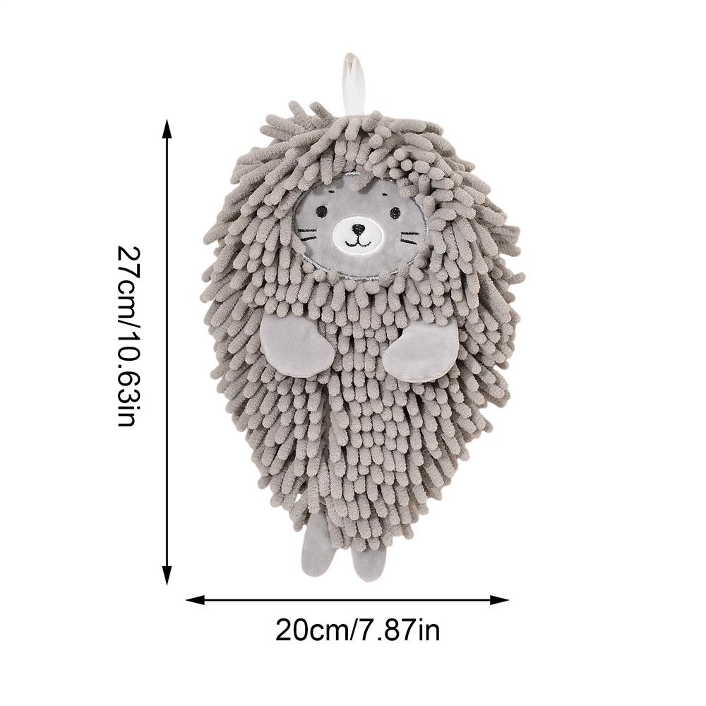Hand Towels For Bathroom Cute Sea Lion Shape Chenille Fuzzy Ball Absorbent Rags Hand Towel Bathroom For Kitchen Countertop Home серый