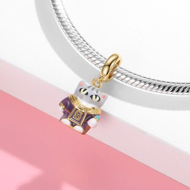 Colorful Enamel Beads Multiple Roles Pirate Warrior Animal Cat Charms 925 Silver Jewelry Making Fits Original Charm Bracelet
