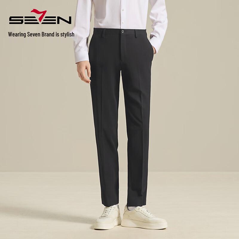 Seven Men's Anti-Wrinkle Easy Care Business Slim Fit Trousers