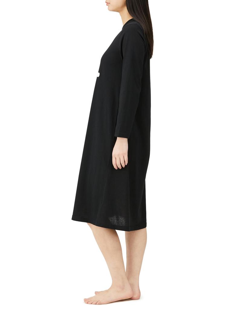 Room Dress Tyrol Chocolate Collaboration Hangyodon Hello Kitty Room Wear Dress Long Sleeve Cinnamoroll Black M [Sanrio] Women's