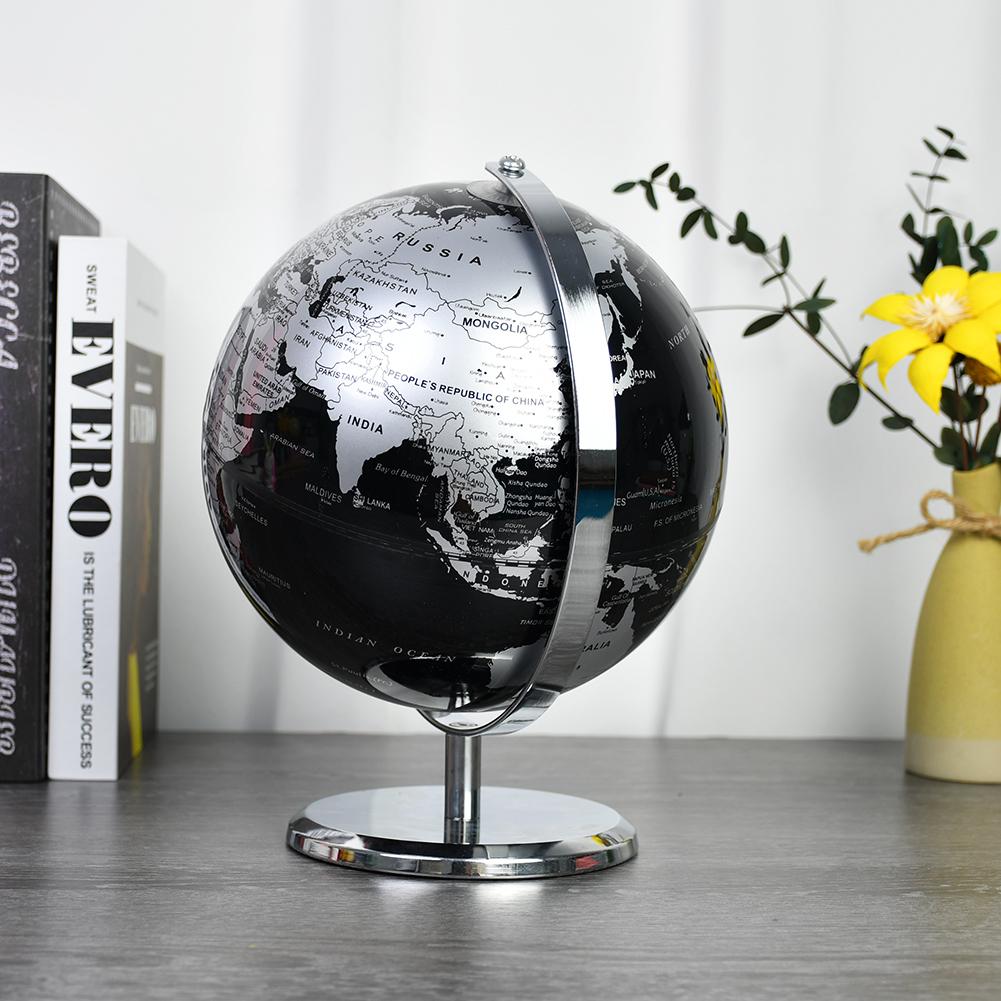 360 Degree Rotating Desktop Toy World Globe Blue Administrative Globe for Desk Decoration Boy Kids Gifts Education Tools