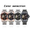POEDAGAR Luxury Men Clock Hollow Tourbillon Automatic Mechanical Watch Waterproof Luminous Stainless Steel Watches+Box