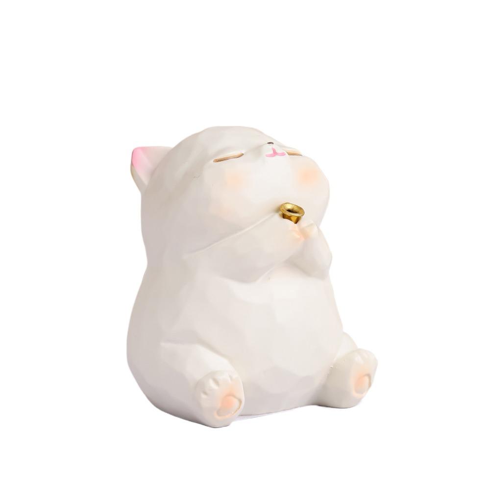 

Cartoon Animal Sculpture Resin Miniatures Figurine Lucky Ornaments Panda Statue Office Cat