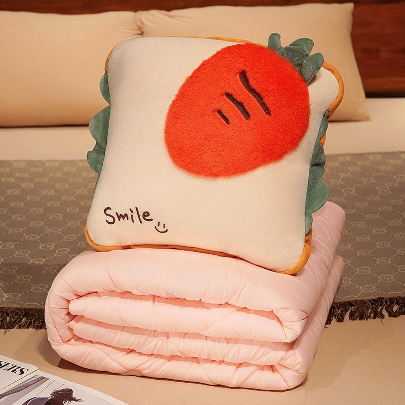 Nap Blankets Sofa Napping Cover 2 In 1 Plush Toy Travel Car Hug Pillows Warm Office Room Unfolded Quilt Portable Pillow Blanket