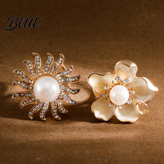 Elegant Scarf Holder Buckle Shirt Ring Clip Slide-on Flower Sun
