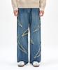 DECET Fringe Applique Wide Jeans Dcpt054Bluea