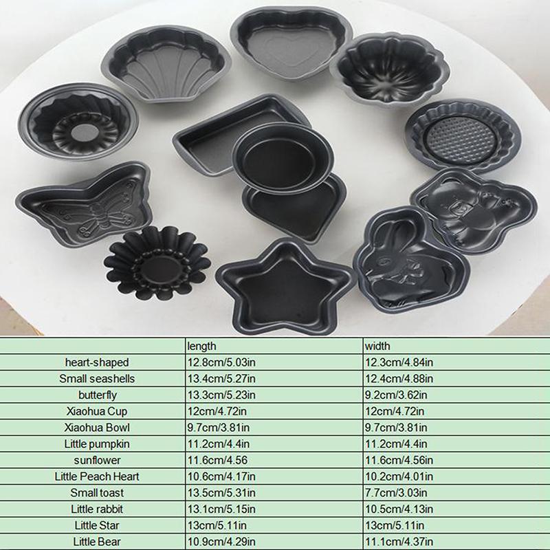 1 Piece Of Non Stick Carbon Steel Mold Baking Tray Heart-Shaped Shell Butterfly And Other Pancake Cake Bread Baking Tools