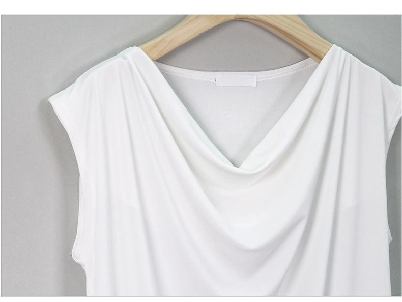 Women's Plus Size V-Neck Short Sleeve Loose Fit Solid Color Summer T-Shirt