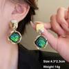 Green Hanging Earrinsg for Women Luxury Crystal Wedding Jewelry Imitation Pearl Drop Earrings new trend boucle oreille