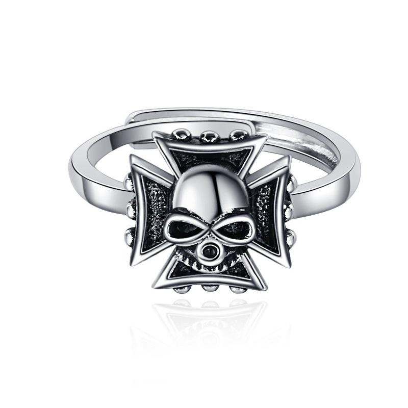 Skull Ring Retro Fashion Personality Domineering Necklace Earrings Halloween Gift