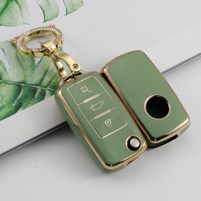 Soft PU Car Remote Key Case Full Cover Holder For Volkswagen VW POLO Tiguan Passat B5 B6 B7 Golf EOS Scirocco Jetta MK6 OctaviaT