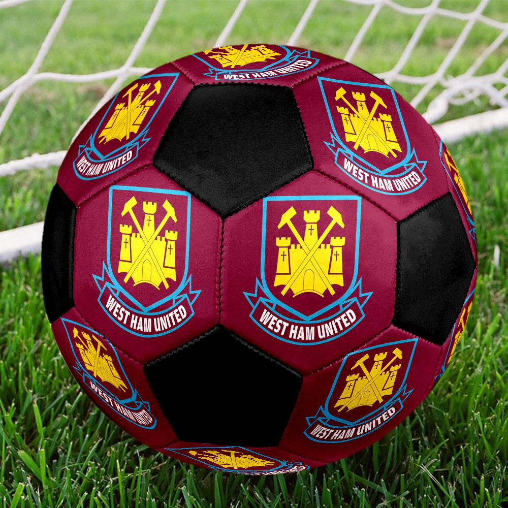 West Ham Soccer Ball Size 5 Colorful Machine Stitched PVC Competition Ready Durable High-Bounce