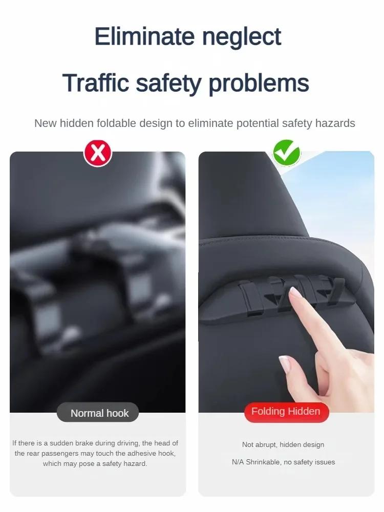 For Tesla Model Y Juniper 2025 Seat Backrest Hook Model 3 Highland 2024 Seat Back Rear Hidden Cloth Hanger Storage Bracket 2026