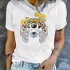 Eye Kawaii Print T-Shirt For Every Day Gifts, Crew Neck Short Sleeve T-Shirt, Casual Every Day Tops, Women's Clothing