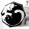 1pc Yin and Yang White Cat and Black Cat Pattern Beautiful Looking Automatic Folding Umbrella, 3 Folding, 8 Pole Frame Design, Durable and Suitab