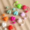 10pcs Cute Diamond Silicone Straw Covers For Stanley Cup 10mm 30&40Oz Tumbler With Handle Reusable Sippy Plug Cap Tips Cup Acces