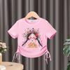 Girls' Summer Set Children's Slim Fit Short Sleeved Summer Set Mosquito Proof Pants Two-piece Set