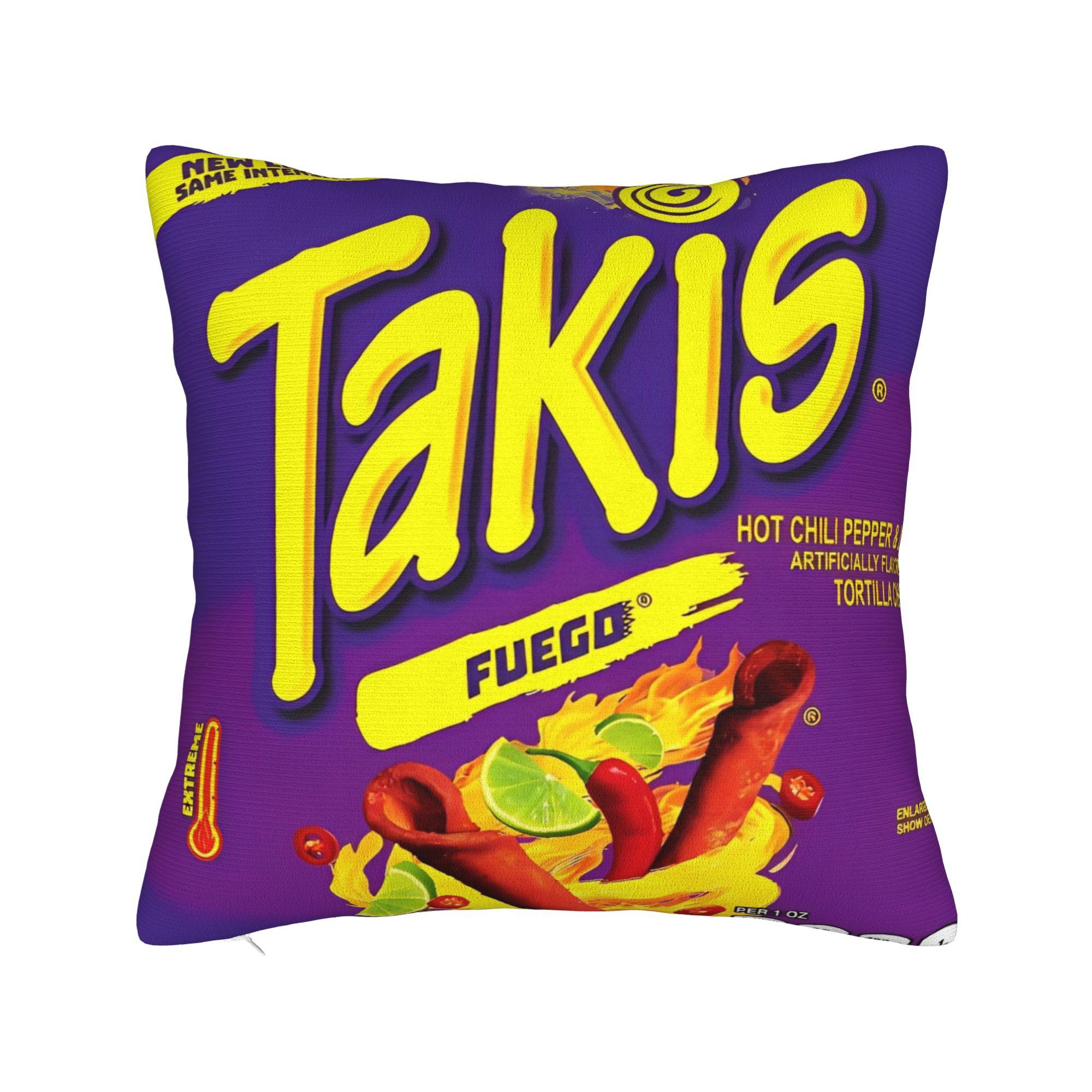 Fine Glasses Unisex Takis Chili Chips Pillow Case Retro Trendy Pillow Cover Comfy Pillowcases For Sofa Home Decor