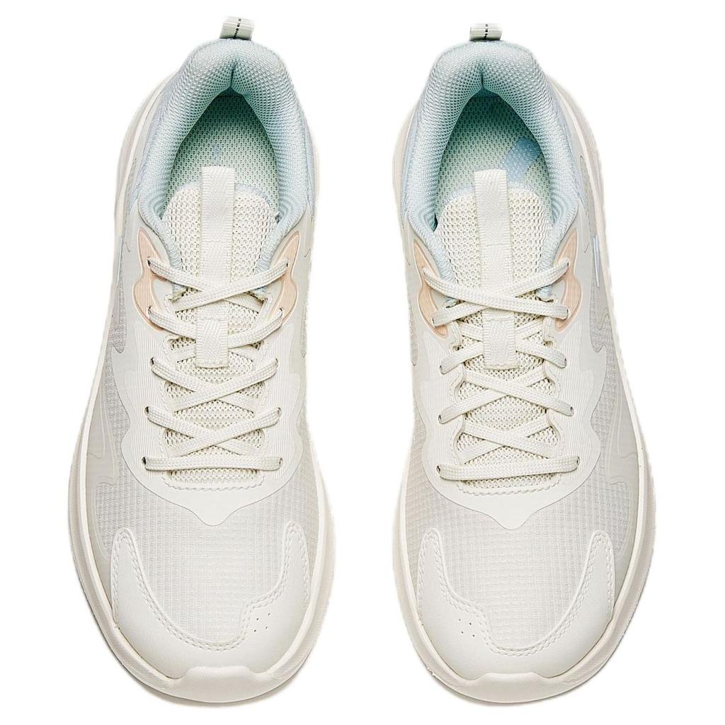 Anta Simple Versatile Shock Absorbing Wear Resistant Low Top Casual Running Shoes Women sneaker White Blue Pink 922535574-2