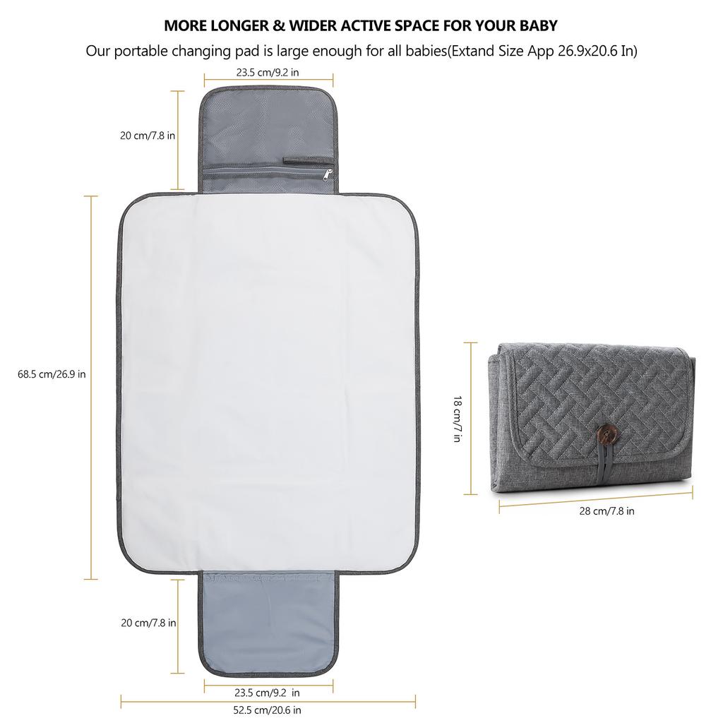 Portable Baby Urine-Proof Pad Made of Polyester Fabric Waterproof & Easy to Clean Mommy Bag Accessory for Baby Changing Outings
