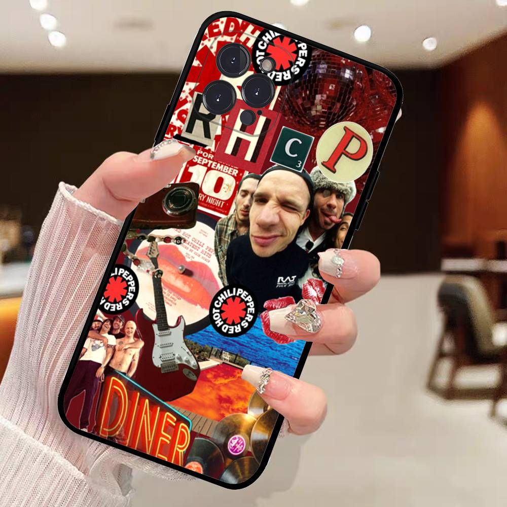 

Red Hot Chili P-Peppers Band For Iphone 17 16 15 11 13 14 Pro Max Plus 12 mini Black Shell Cover Phone Case iPhone 16pro max