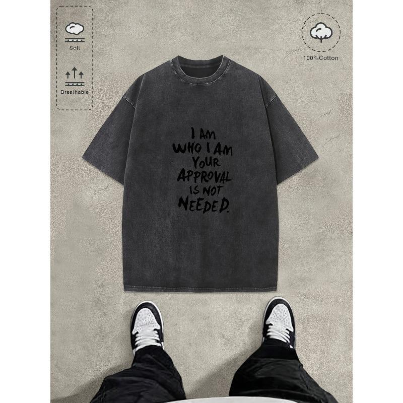 

Creative Interesting Letters Casual T-shirt Men S Pattern Printed Washed Cotton T-shirt,High-quality Thickened Washed Cotton Heavy,Cotton Street Style S чёрный