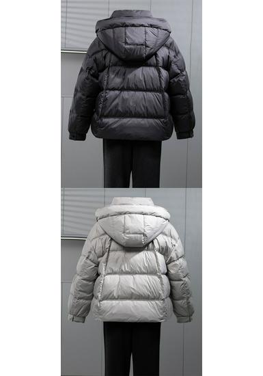 Mom's Winter Fashion: Stylish Hooded Thickened Down Jacket for Middle-Aged & Elderly