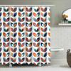 Boho Shower Curtain Nature Leaf Pattern Teal Blue Modern Bathroom Decor Farmhouse Washable Fabric Home Textile
