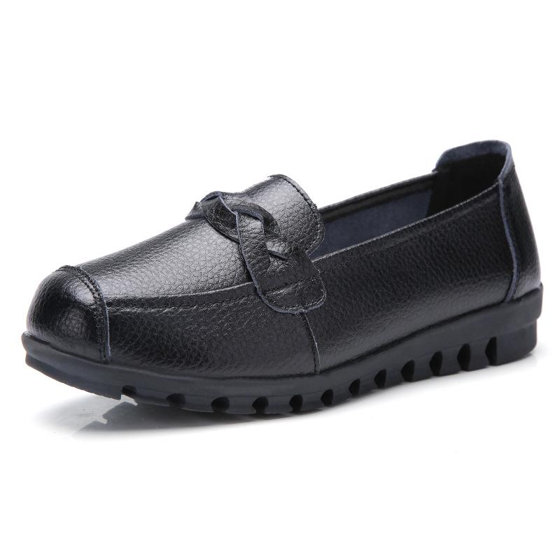 Motinos batai Odiniai minkšta apačia pagyvenusių žmonių moteriški batai Patogūs plokščiakulniai batai