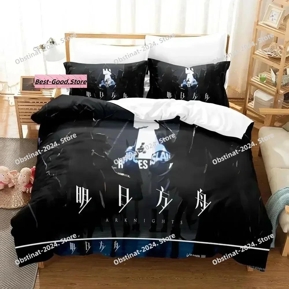 Arknights Bedding Set Printed Single Comforter Quilt Bed Duvet Cover Pillow Case 3 Pieces Sets Kids Adult Size Game Anime Kawaii