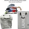 50L Collapsible Washing Laundry Basket Bag for Bedroom, Fabric (Grey)