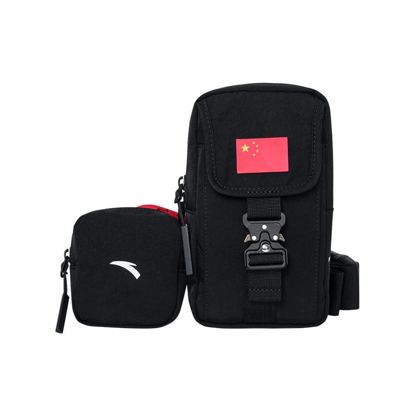 

Anta National Flag Print Adjustable Shoulder Strap Fabric Crossbody Bag Unisex Bags Black 192220129R Black