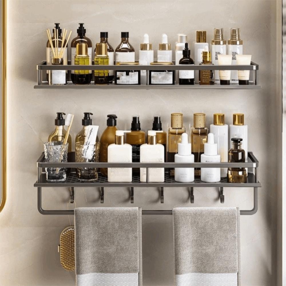 Bohrerfreie Badezimmerregal Rechteckige Form Lagerregal Badezimmer-Organizer Eckregal Für Badezimmer