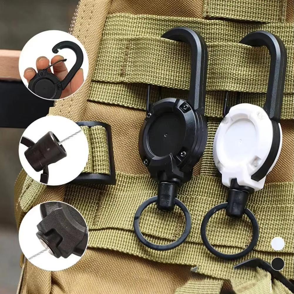 Reel Key Holder Carabiner Key Tool Chain Stretchable, Strap, Durable, Strong Fall Prevention Perfect for Fishing and Climbing