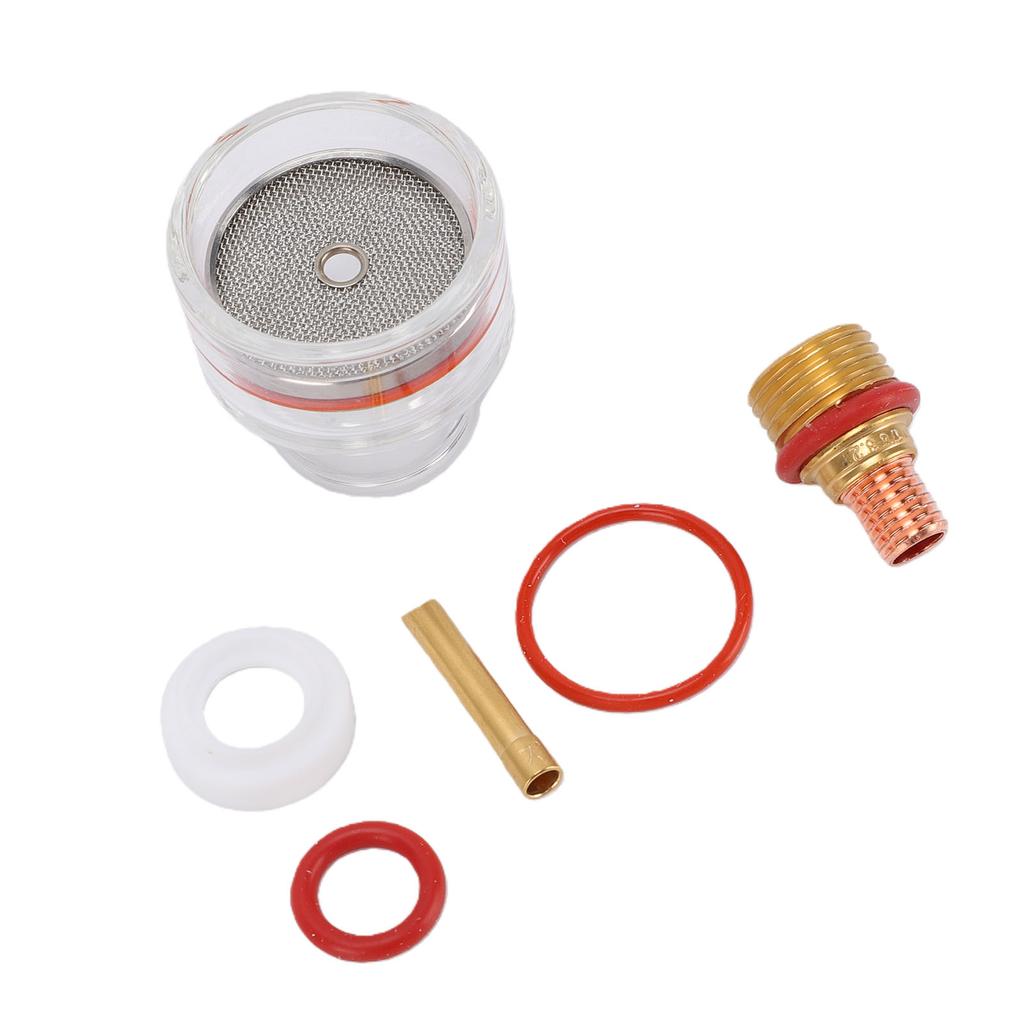 Torch Glass Cup Kit Suitable for WP 17 18 26 Torch Welding Glass Cup and 1 8 Inch 3.2mm Gas Lens Collet Body with