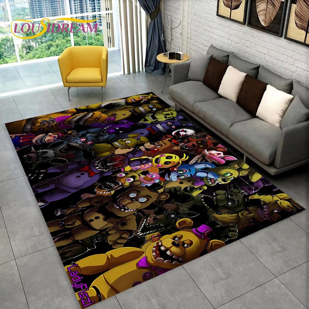Horror Game FNAF Freddy Film Teppich Teppich für Zuhause Wohnzimmer Schlafzimmer Sofa Fußmatte Dekoration, Kinder Spielzimmer Teppich Rutschfeste Bodenmatte